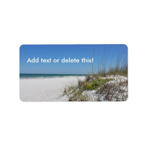 Serene Beach Sea Oats 2 Florida Beach Scene Label