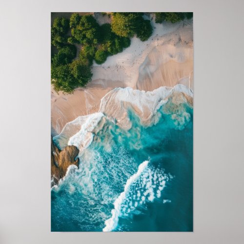 Serene Beach Sunset - Coastal Landscape Poster