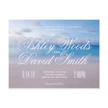 Serene Beach Wedding Invitation Postcard