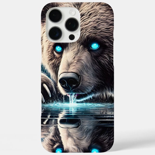 Serene Bear and Shadowed Fierce Reflection Case-Mate iPhone Case (Back)