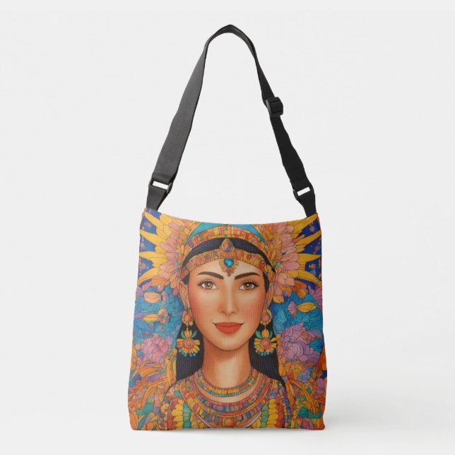 Serene Beauty in Intricate Lines Crossbody Bag (Front)