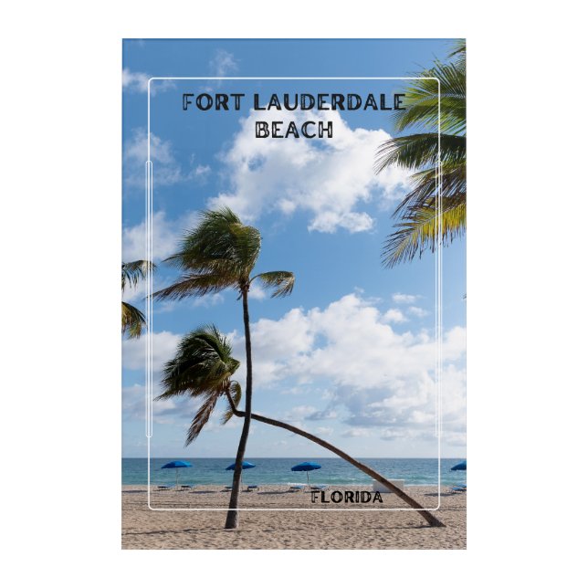 Serene Beauty of Fort Lauderdale Beach Acrylic Print (Front)
