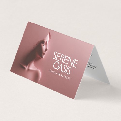 Serene Beauty Skincare Massage Spa Pink Business Card