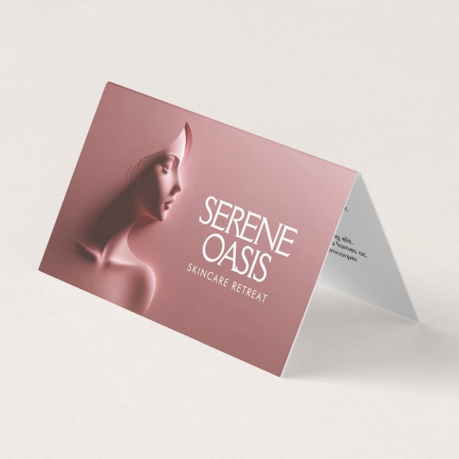 Serene Beauty Skincare, Massage, Spa Pink Business Card (Front)