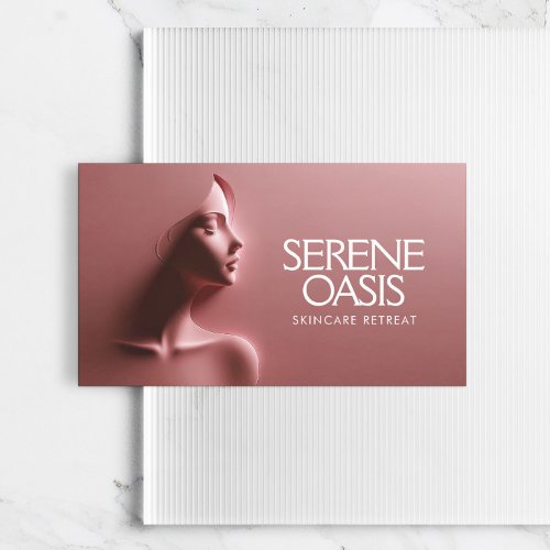Serene Beauty Skincare Massage Spa Pink Business Card