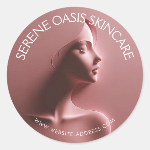 Serene Beauty Skincare Massage Spa Pink Classic Round Sticker