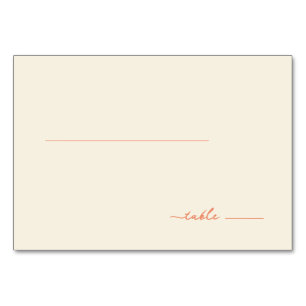 Serene Beige Minimalist Table Card