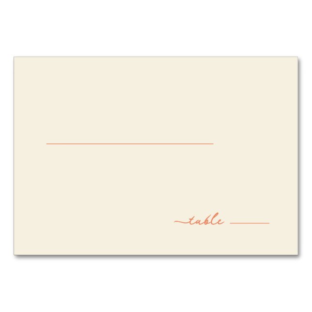 Serene Beige Minimalist Table Card (Front)