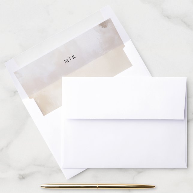 Serene Beige Watercolor Abstraction Envelope Liner (Desk)