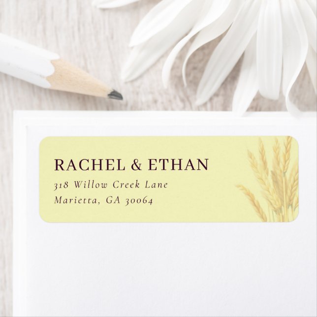 Serene Beige Wheat Stalks Label (Insitu)