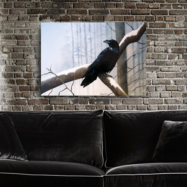 Serene Black Raven Snow Winter Forest  Poster (Creator Uploaded)