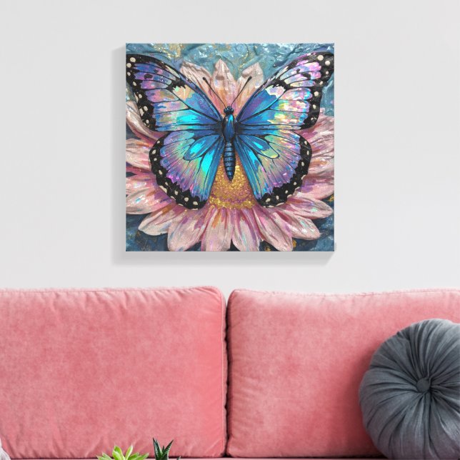 Serene Bloom Immersed in Rich Color Canvas Print (Insitu(LivingRoom))