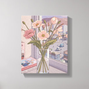 Serene Bloom Window View Art Print