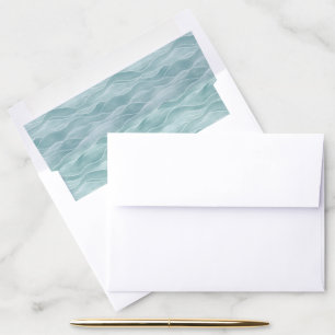 Serene Blue Abstract Waves Envelope Liner