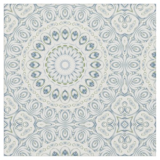 Serene Blue and Green Mandala Pattern Design Fabric