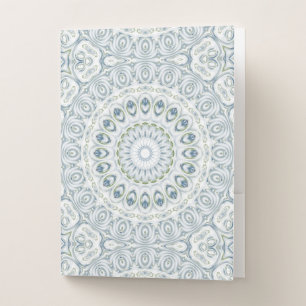 Serene Blue and Green Mandala Pattern Design Pocket Folder