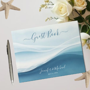 Serene Blue Beach Wedding Guest Book