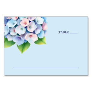 Serene Blue Botanical Hydrangea Table Number