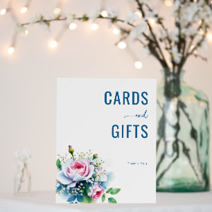Serene Blue Floral Watercolor Bouquet Foam Board