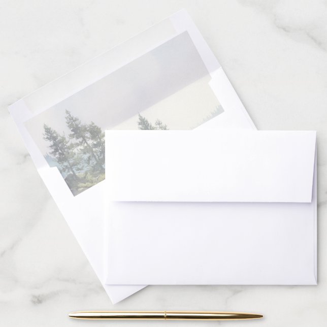 Serene Blue Green Nature Landscape Envelope Liner (Desk)