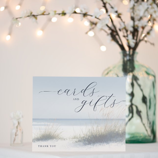 Serene Blue Minimalist Beach Waves Foam Board (In Situ (Wedding))