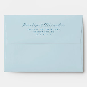 Serene Blue Minimalist Calligraphy Envelope