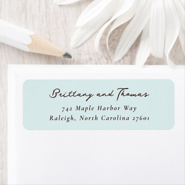 Serene Blue Minimalist Calligraphy Label (Insitu)