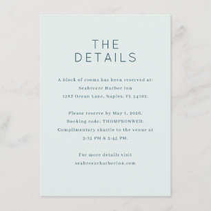 Serene Blue Minimalist Details Enclosure Card