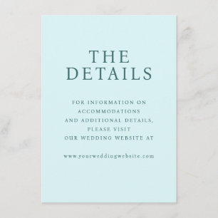 Serene Blue Minimalist Elegancy Enclosure Card