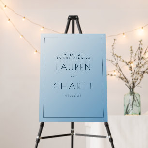 Serene Blue Minimalist Wedding Sign