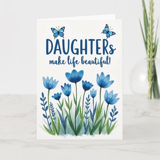 Serene Blue Mothers Day Card (Front)