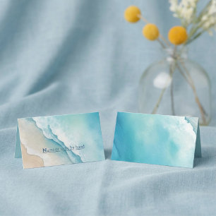  Serene Blue Ocean Beach name place card