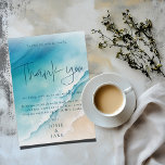 Serene Blue Ocean Beach Wedding Thank You Cards<br><div class="desc">Express your gratitude with these Serene Blue Ocean Beach wedding thank you cards. Designed with a captivating blue ocean and the serene beauty of the beach, these cards capture the essence of a coastal-inspired destination wedding. The soft hues and elegant typography convey a sense of tranquility and appreciation, making them...</div>