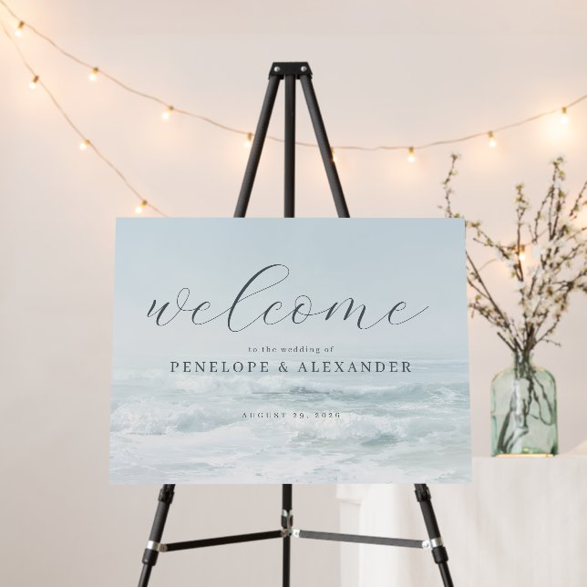 Serene Blue Ocean Waves Foam Board (In Situ (Stand))
