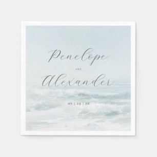 Serene Blue Ocean Waves Napkins