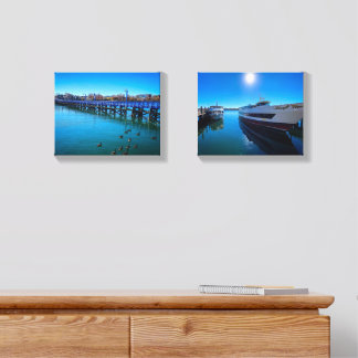 Serene Blue Pier at Ocean Ave Canvas Photo Tile
