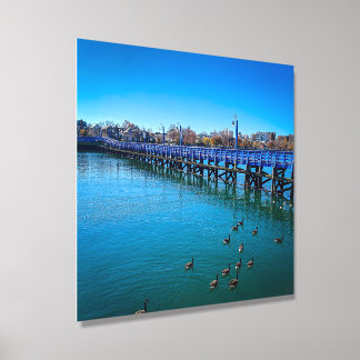 Serene Blue Pier Foam Core Photo Tile