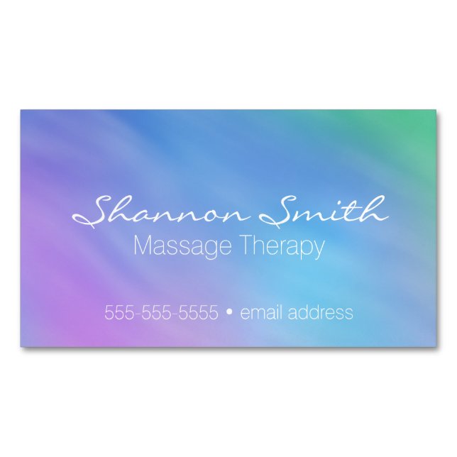 Serene Blue Sky Massage Therapist Business Card Magnet (Front)