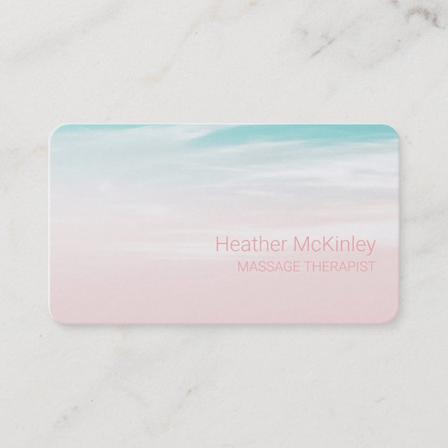 Serene Blue Sky Pink Appointment Business Card (Front)