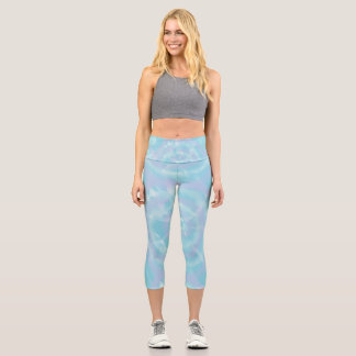 Serene Blue Tie-Dye Capri Leggings