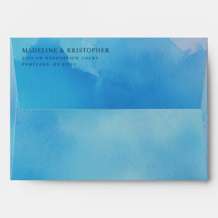 Serene Blue Watercolor Gradient Envelope