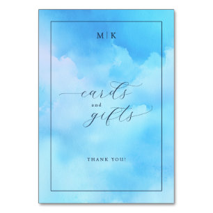 Serene Blue Watercolor Gratitude Card