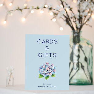 Serene Blue Watercolor Hydrangea Foam Board