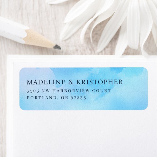 Serene Blue Watercolor Label (Insitu)