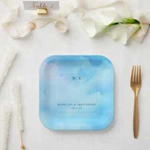 Serene Blue Watercolor Sky Paper Plates