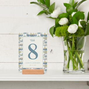 Serene Blue Watercolor Table Number Holder