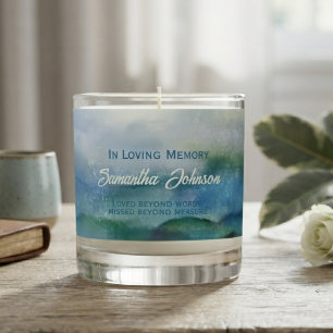 Serene Blue Watercolor Tribute Scented Candle
