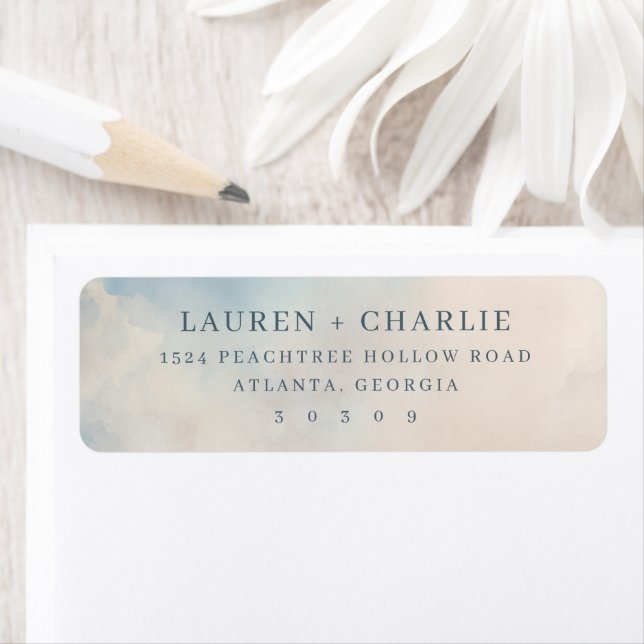 Serene Blue Watercolor Wash Label (Insitu)