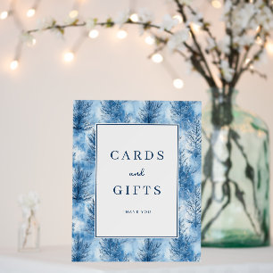 Serene Blue Winter Evergreen Trees Foam Board