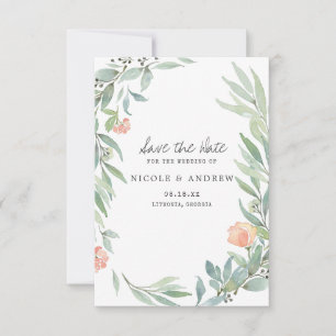 Serene Botanical   Wild Meadow Save the Date